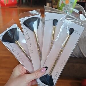 Dual-Ended Fan Brush - Gold handle